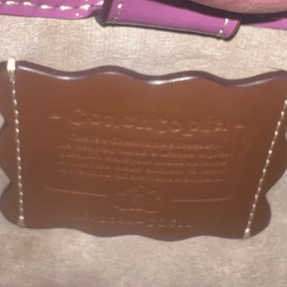 Coach Lilac Berry Purple Crinkle Patent Leather Mini Ergo Bag Like New - Picture 7 of 13